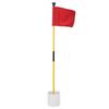 Golf Pin Flag Hole Cup Set for Mini Putting Green Flagstick Yard Practice Supplies Portable 2 Section Detachable Red