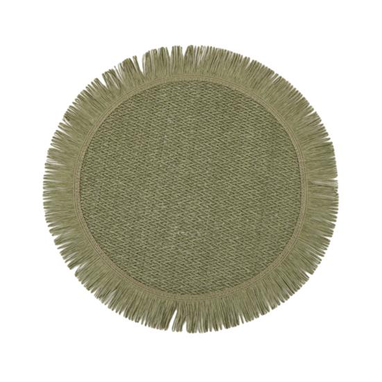 Jogo Americano Redondo de Papel Tecido à Mão Resistente ao Calor com Borda de Franja Absorvente Elegante Decoração de Jantar para Casa e Restaurante