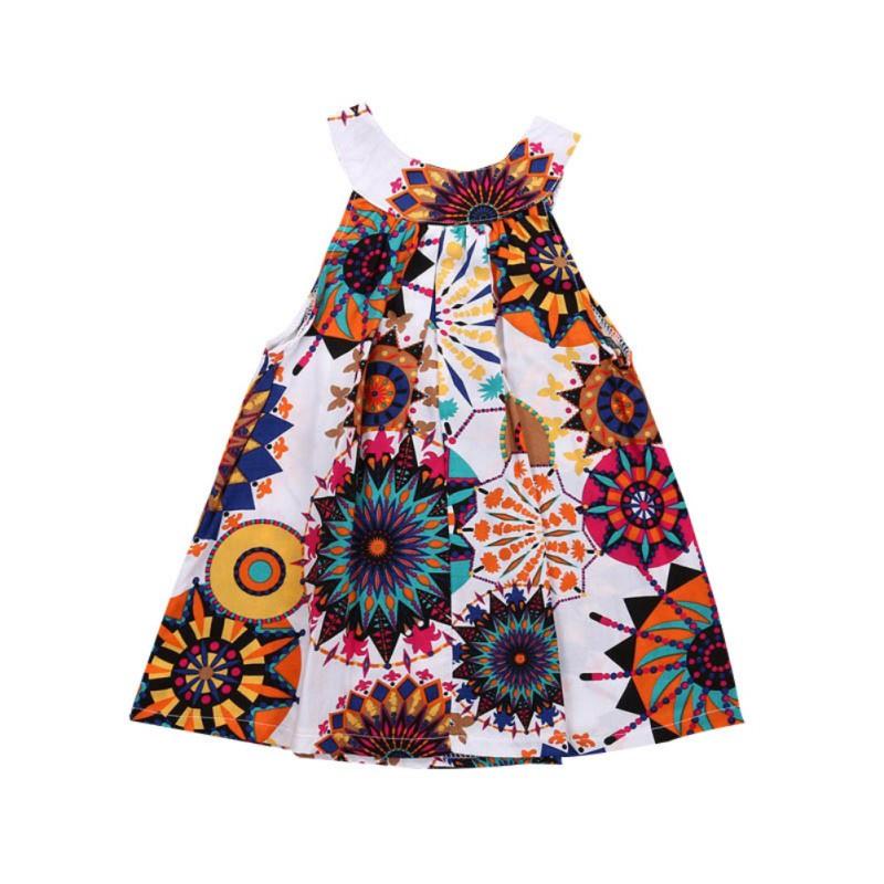Ärmellose Blumen-Prinzessin-Kleider für Mädchen im Sommer für Kleinkinder