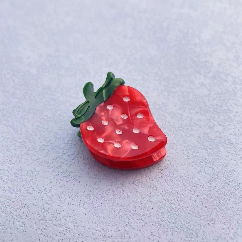 New Acetic Acid Fruit Hair Clip Strawberry Cartoon Hair Accessories Ins High End Cute Hair Clip Y2k