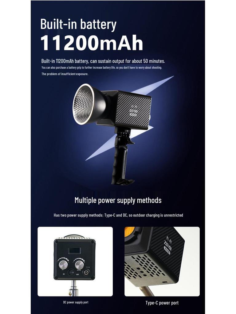 8W New Handheld COB 40W Outdoor Shooting Light for Portraits & Live Room