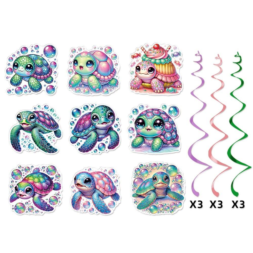 Sea Birthday Turtle Party Decor Spiral Hanging Ornaments For Ocean Theme Events