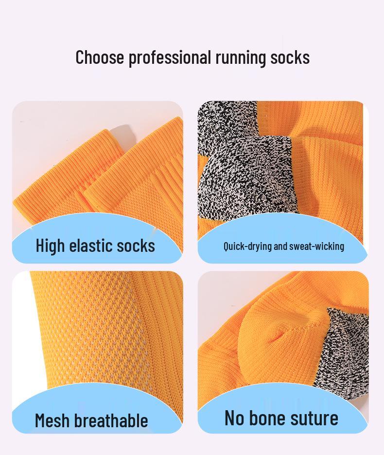 Quick-Dry Anti-Pilling Mid-Calf Sports Socks: Thick Towel Bottom, Sweat-Absorbent, Non-Slip, Breathable, Anti-Odor Tennis & Running Socks
