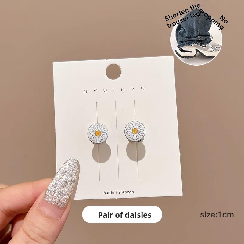 1 Pair Invisible Trouser Leg Shortening Artifact Trouser Leg Anti-drag Adjustment Buckle No-seam Closing Fixed Clip Edge Buckle