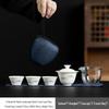 OIMG Mutton-fat Jade Porcelain Portable Tea Set
