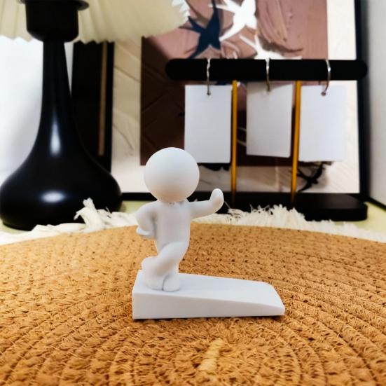 Cute Door Stopper Wedge, Little Figure Non-Slip Door Stop for Bottom of Door, 3D Printed Decorative Door Wedge for Bedroom Office