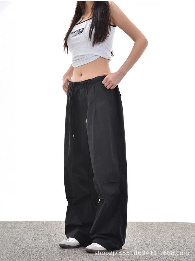 Damen Militärgrüne Weitbeinige Fallschirm-Cargo-Hosen - 2025 Sommer Extra-Lang