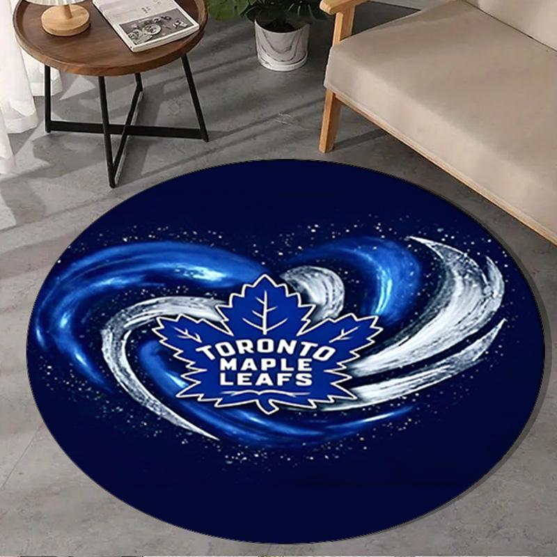 1PC Maple Leafs Emblem Round Rug, Non-slip Chair Mat, Home Decor, Circle Carpet Perfect for Office, Bedroom, Living Room,Christmas gift