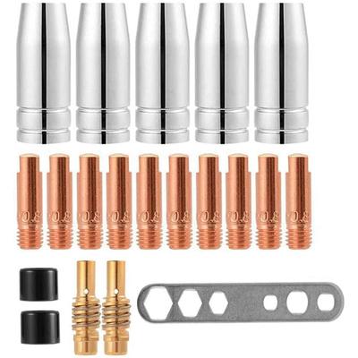 MB15 Kaynak Uçları Kaynak Meşalesi Tutucu Aksesuarları Kiti 0.8mm M6 Uç Tutucu Kupası MB15 15AK MIG Kaynak Meşalesi için 20 Adet