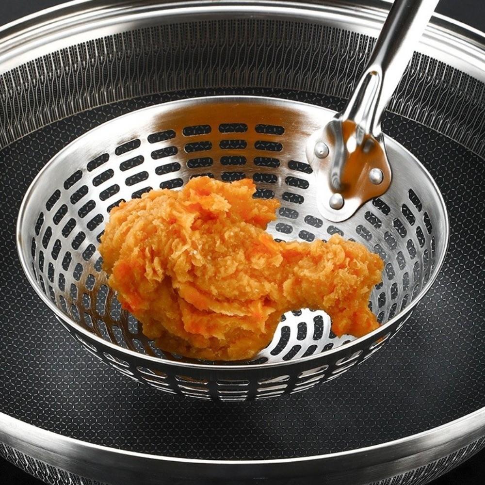Anti-scald Stainless Steel Colander Heat-Resistant Kitchen Strainer  Oil Frying