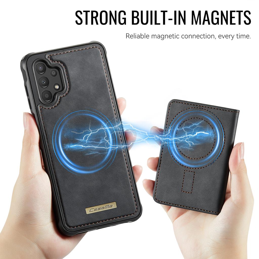 CASEME ME80 Series For Samsung Galaxy A13 4G/A04s 4G (164.7mm) Magnetic Case Leather PC TPU Phone Cover with Detachable Wallet
