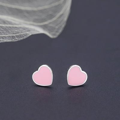 Niedliche Tropfenförmige Rosa Liebesherz-Ohrringe Vielseitige Accessoires Ohrringe Geschenk für Frauen