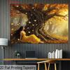 Enchanted Forest Tapestry, Autumn Fairy Background Cloth, Home Deco