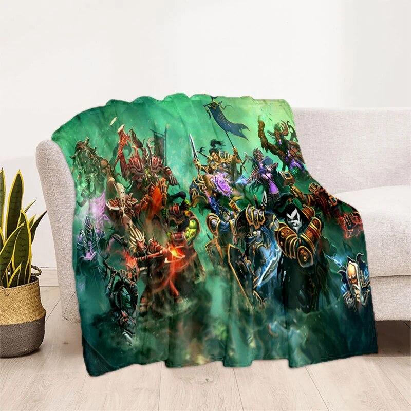 World of Warcraft Pattern Oversized Manta Sofa Bed Cover Soft and Hairy Blanket Plaid Soft Warm Flannel Throw Blankets Fans Gift