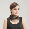 Women Floral Chiffon Ring Scarf Neck Guard False Collar Elastic Bib Wraps Travel Scarf Versatile Accessory
