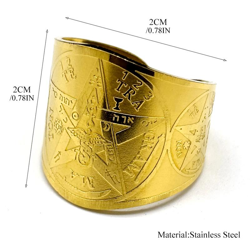 Je Tetragrammaton Pentagram Amulet Pentacle Ring for Women Men Stainless Steel Gold Silver Color Solomon Rings Jewelry