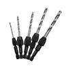 5Pieces Countersink Drill 6542 Cone Bit Set Quick Change Hex Shank Woodworking Screw Reame Metric 2mm To 6mm Drill Bit