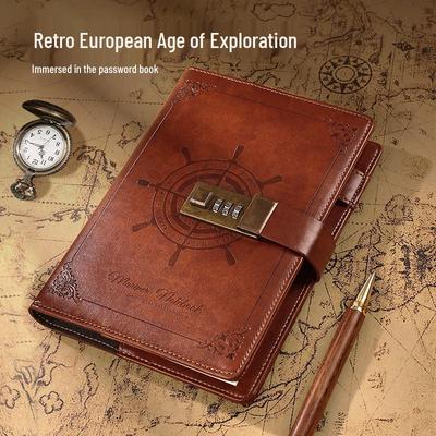 Retro-Style B6 Password Diary with Lock - Notebook & Planner Gift Box Set