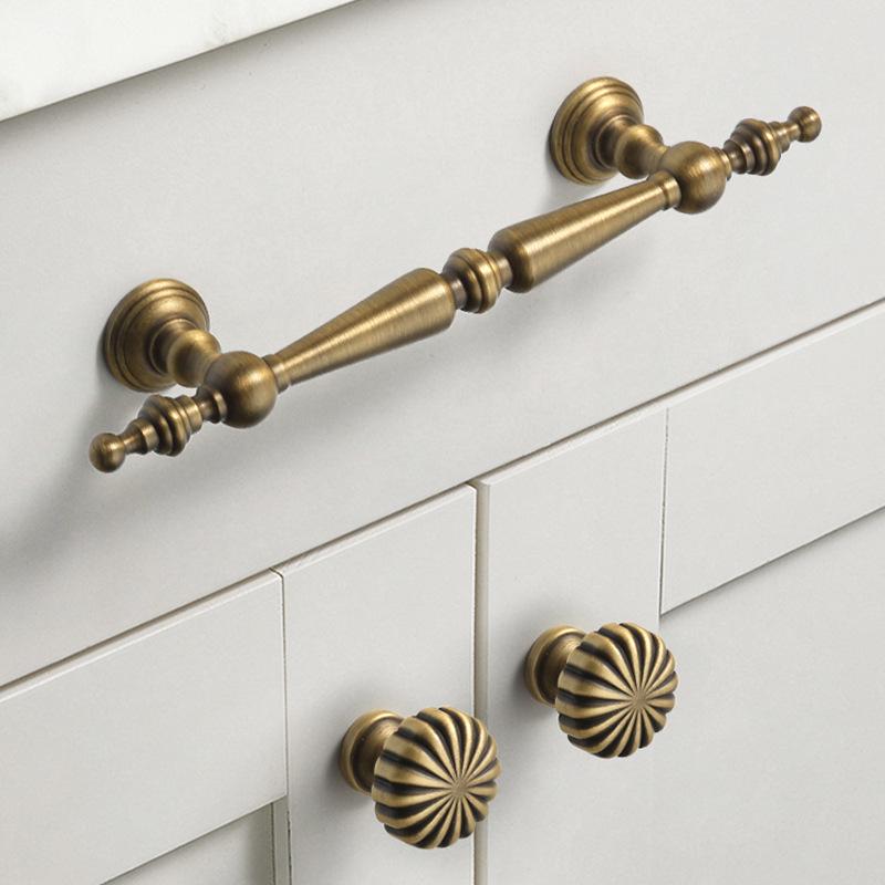 American Brass Retro Wardrobe Handle In Antique Bronze for Cabinets and Drawers