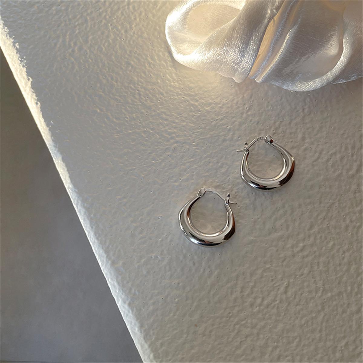 

Серьги-кольца из серебра 925 пробы, женские, легкие, роскошные, маленькие, толстые, с пряжками, изысканные, модные, осенне-зимние, новые серьги 925 silver needle