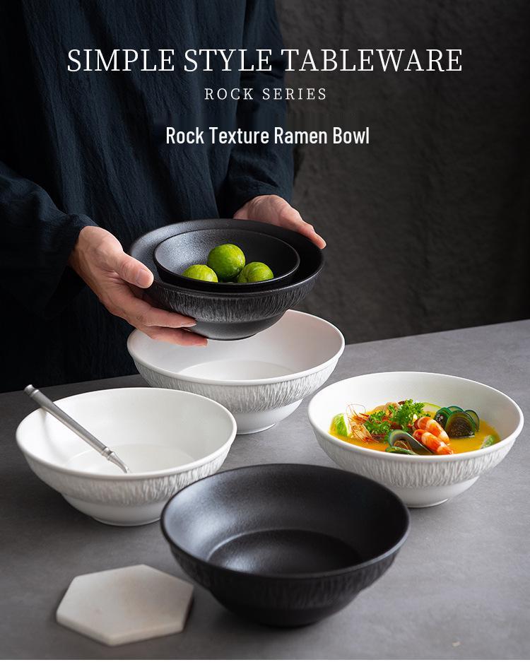 Premium Large Ramen & Luosifen Ceramic Bowl – Conical Hat Design for Noodles, Soup, Mixed Rice, Salad