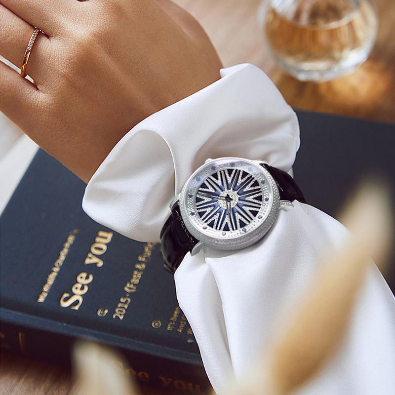 BEXEI Possession Collection Tower Apex Quartz Movement Genuine Leather Strap Watch Unisex Silver Dial 8801TJ