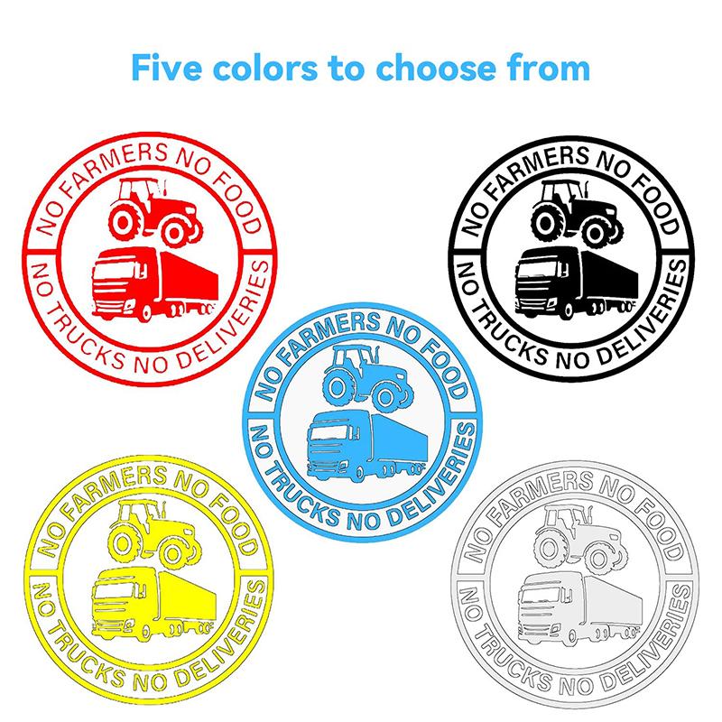 No Farmers No Food No Trucks No Deliveries Vinyl Sticker, Personalized Stickers, Heavy-Duty Weatherproof Car Sticker