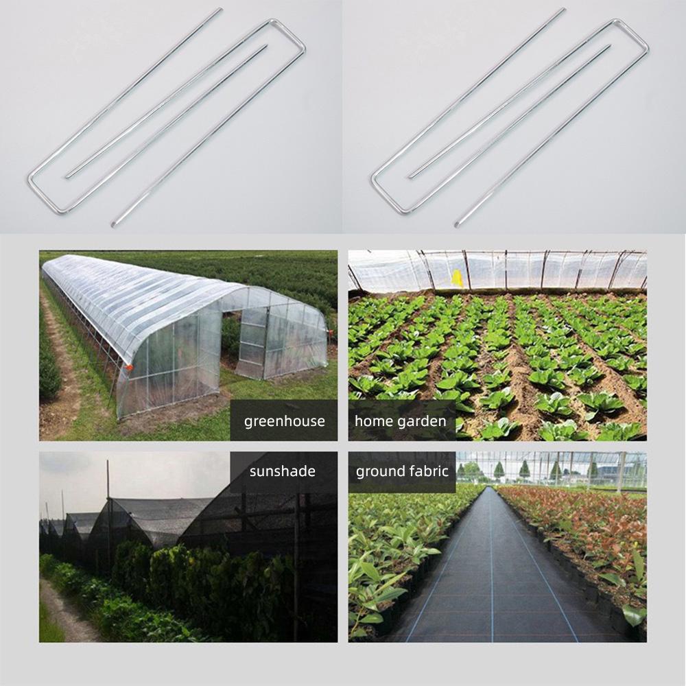 10 יחידות יתדות עוגן קרקע מגולוונות בצורת U, יתדות, סיכות לקיבוע דשא, חווה, מרבד דשא, מחסום עשבים, נוף, בד דשא, רשת