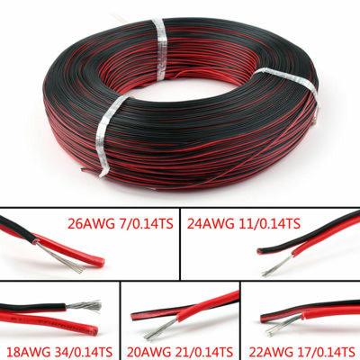 5/10 metri 2 pini fire electrice 28/26/24/22/20/18/16 AWG roșu negru cablu plat panglică fir difuzor pentru conector LED audio auto