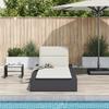 Sun Lounger with Floating Cushion Black Poly Rattan