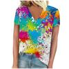 vintage women bee print t shirt short sleeve v neck tops comfortable t-shirts
