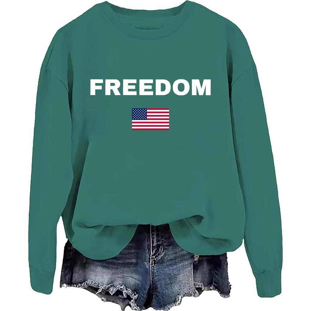 Women's Fashionable And Casual Long Sleeved Printed Round Neck Sportswear Pullover, Slim Fit T-shirt Top