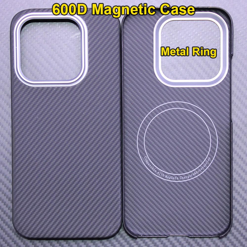 600D Real-thin Carbon Fiber Phone Case for Xiaomi 17 Case Aramid Fiber Fabric Thinhard Magnetic Balck Slim Light Red Case