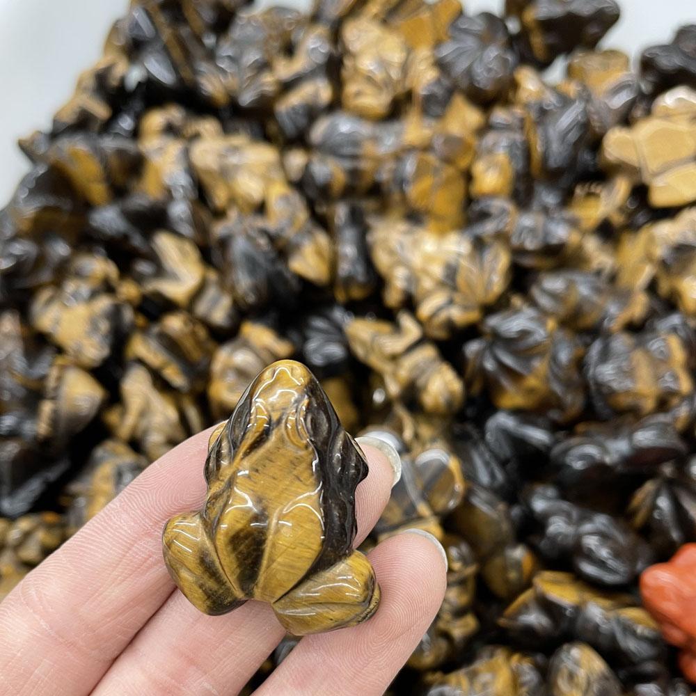 Articoli per l'arredamento in pietra semipreziosa naturale Forma di rana India Agata Occhio di tigre Pietra Cristalli e pietre Curative Decorazione della casa Regalo