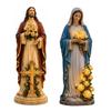 Blessed Mother Garden Light Statue with Flower USB Lamp Ornament Weather-Resistant Glowing Rose Decorative Lamp for Outdoor