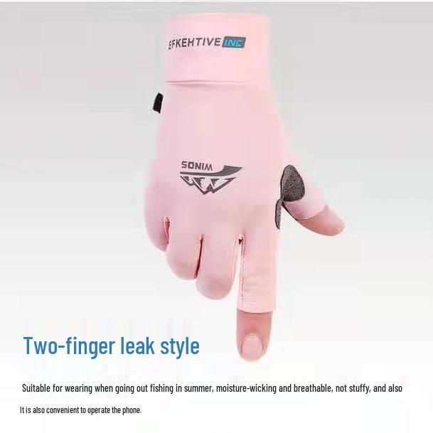 Bezprsté rukavice z ledového hedvábí - Unisex, Tenké, Protiskluzové, Chránící před sluncem pro letní cyklistiku, řízení a rybaření