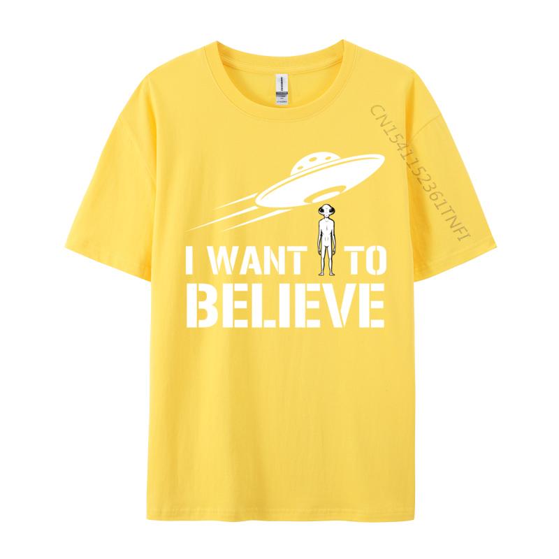 I Want To Believe Alien Ufo Roswell Extraterrestrial Ufos Casual Mens Fitted Casual Tops Shirts Cotton Top T-Shirts Casual