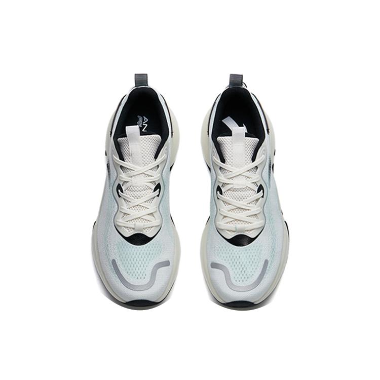 Anta Cushioning Slip Resistant Abrasion Resistant Breathable Low top Running Shoes Men's White Green Black 112225520-2