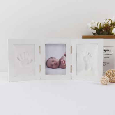 Baby Hand & Footprint Clay Photo Frame: Newborn Commemoration & 100 Days Souvenir