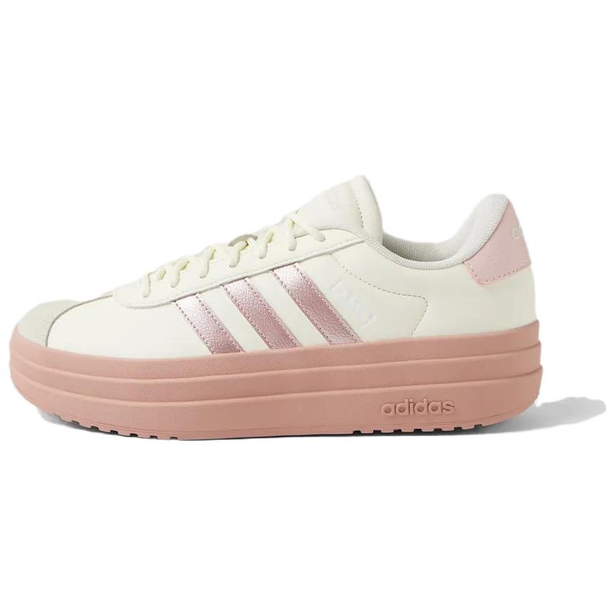 Adidas Vl Court Soft Comfortable Non-Slip Durable Low-Top Skate Shoes Women Sneakers White Pink IH3080
