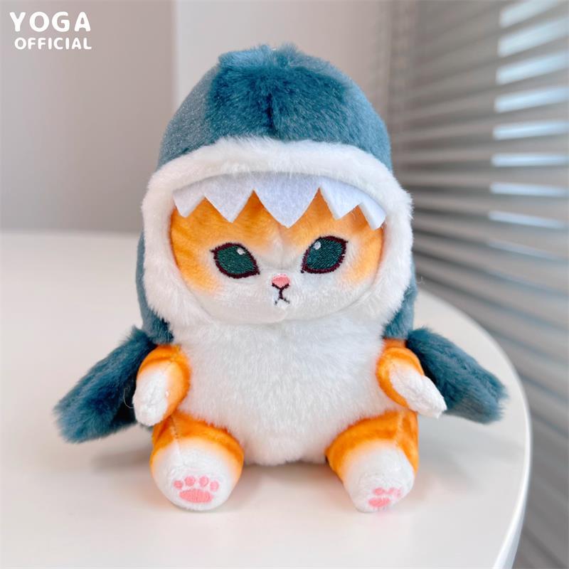 Cute Shark Cat Fried Shrimp Cat Plush Doll Pendant Dolls Beautiful Room Car Bag Decoration Pendant Christmas Gifts Keychain