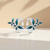 S925 Sterling Silver Blue Green Butterfly Insects Earrings Hoop Earrings Women Jewelry Original Trendy Anniversary Gift