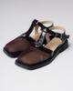 Krula 19883 36 Brown Patent Leather Sandals with Mesh