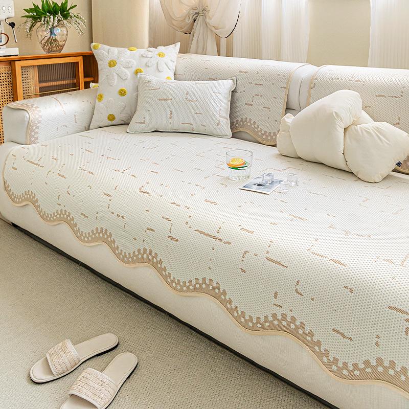 Cool Doudou Sofa Cushion Summer Ice Silk High-End Sofa Mat Cushion  New Summer Cool Seat Cushion Cover