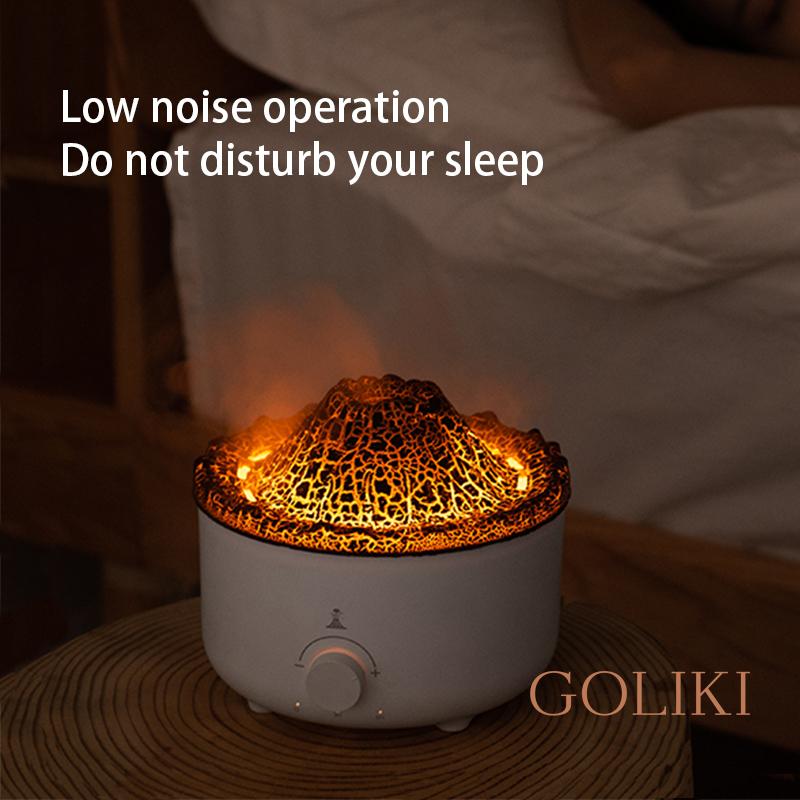 Humidificateur 560ML Télécommande Diffuseurs d'huiles essentielles Diffuseur à ultrasons Flamme Volcan avec vaporisateur en forme de méduse