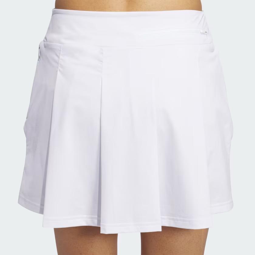 Adidas Ultimate365 Tour Pleated Skort Comfortable Stylish Strong Mesh Waistband Wrinkled Golf Casual Skirt Women Skorts White IZ4060