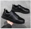 Leather Men Shoes Lace Up Casual Formal All Black Sneakers Man Outdoor Moccasins Breathable Male Driving Shoes for Men Sneakers