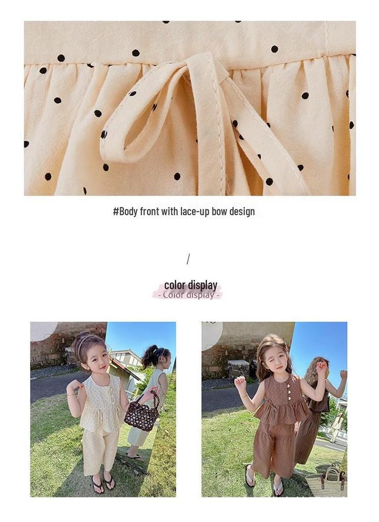 Girls' Floral Summer Set 2025: Casual Top & Loose Long Pants