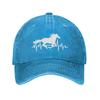 Women’s Horse Heartbeat Hat, Adjustable Vintage Washed Baseball Cap for Dad and Mom