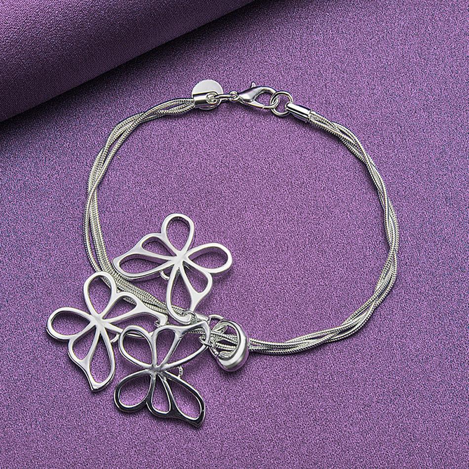 

CHSHINE 925 стерлингового серебра бабочка змея цепочка браслет для женщин свадебная вечеринка мода шарм ювелирные изделия 20CM 8inches